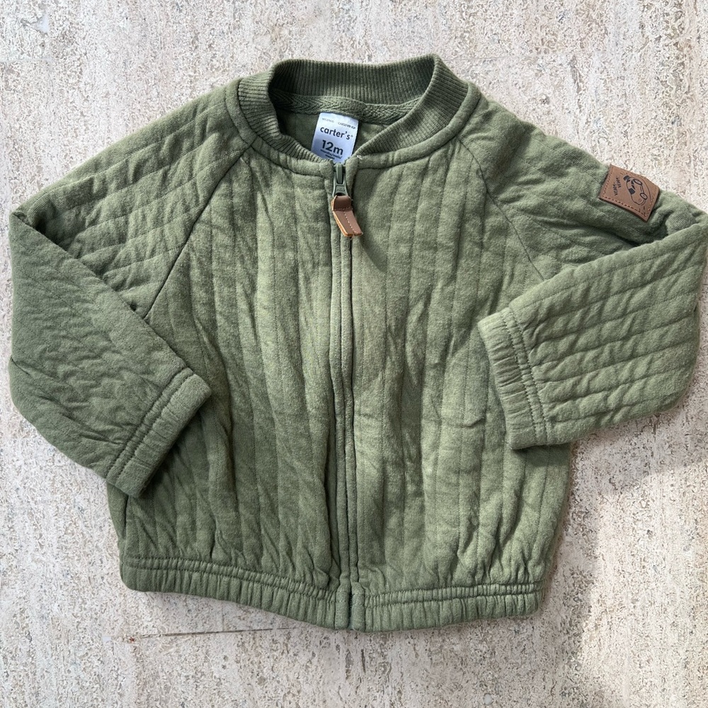 Carter's Olive Green Super Soft Quilted Baby Jacket